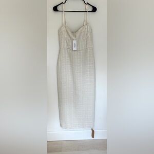 Reformation Lakia dress, ivory tweed, size 8, new with tags